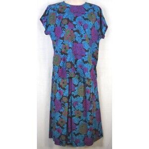 Norton McNaughton Petites Womens Floral Skirt Set Blouse 8 Skirt 4 USA